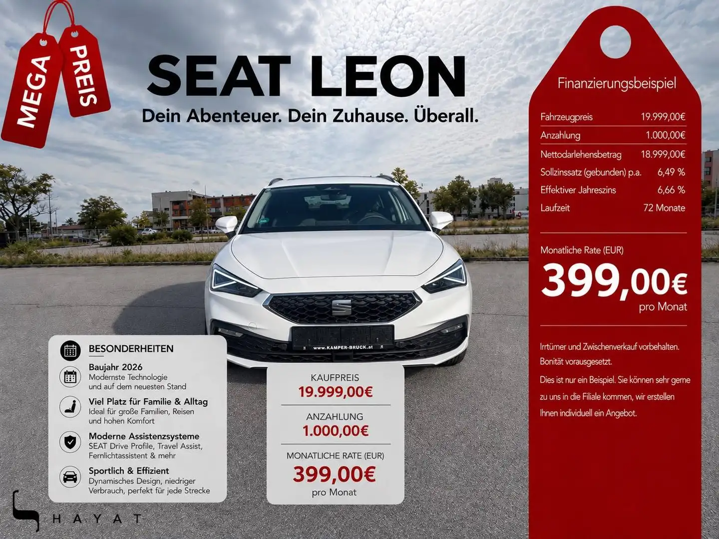 SEAT Leon 1.5 TSI 85 kW Style Weiß - 1