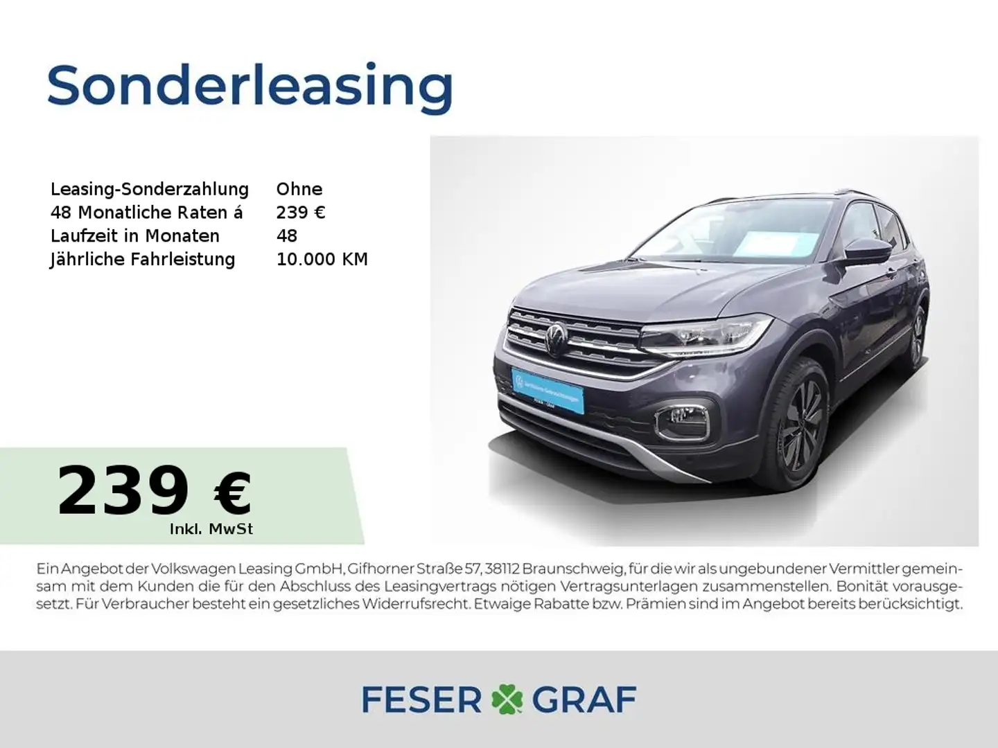 Volkswagen T-Cross 1.0 TSI Move DSG ACC Navi PDC Sitzh. Gris - 1