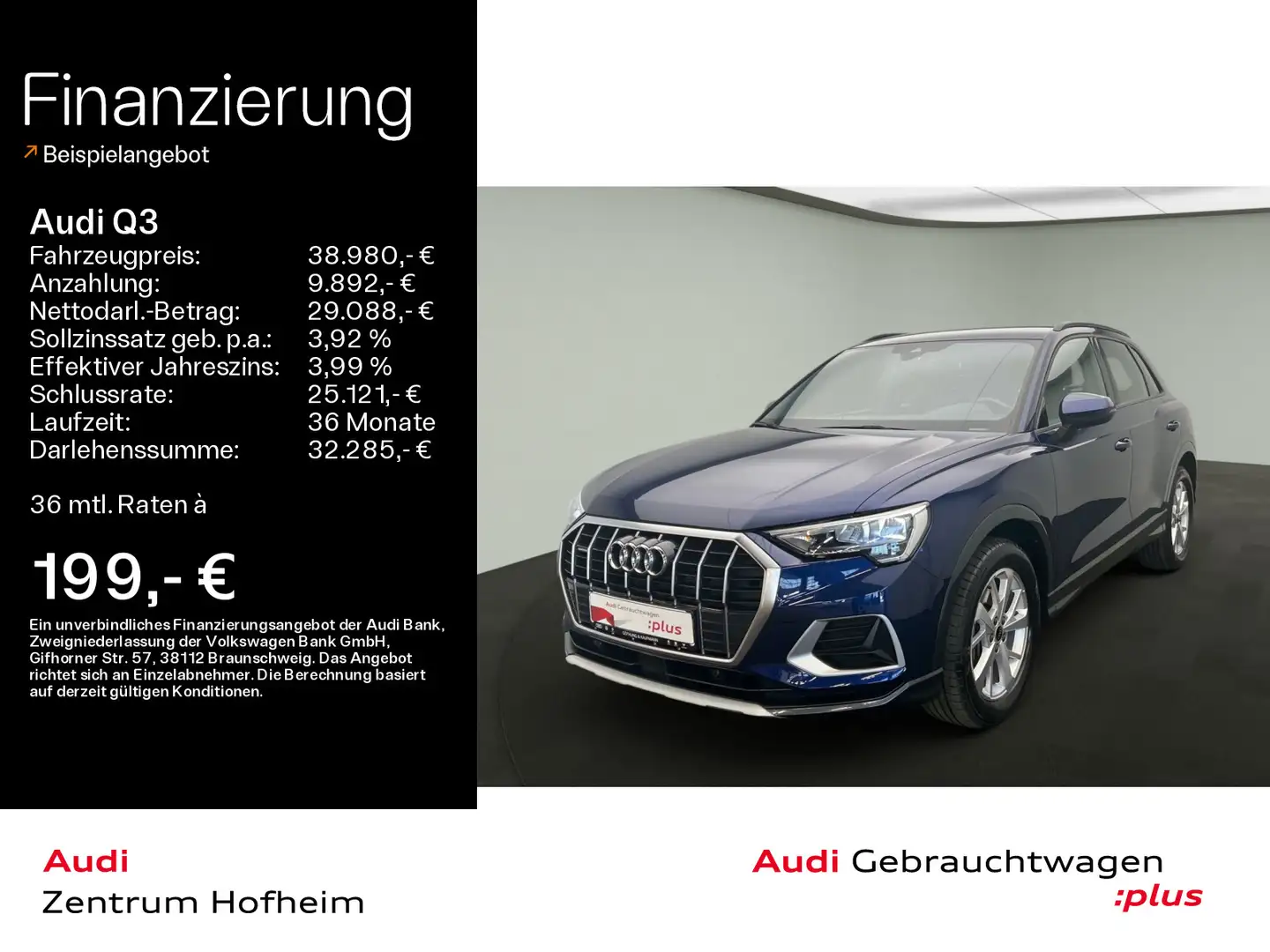 Audi Q3 40 TFSI qu advanced S tro*LED*Virtual*Navi+*T Blau - 1