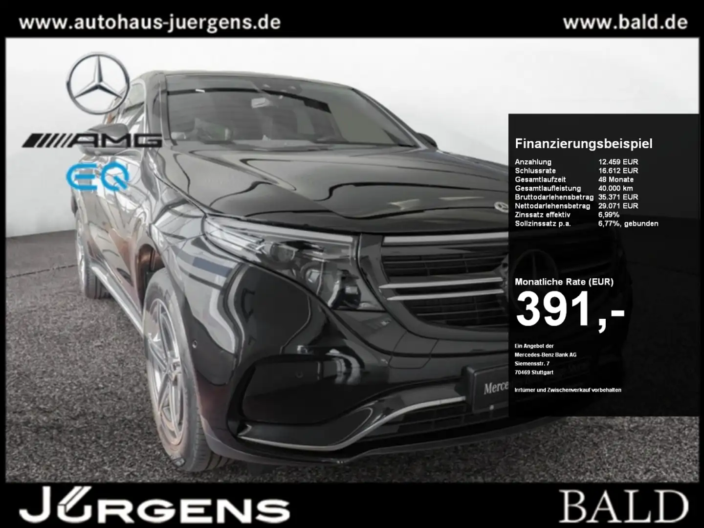 Mercedes-Benz EQC 400 4M AMG-Sport/ILS/360/SHD/HUD/Distr/19' Zwart - 1