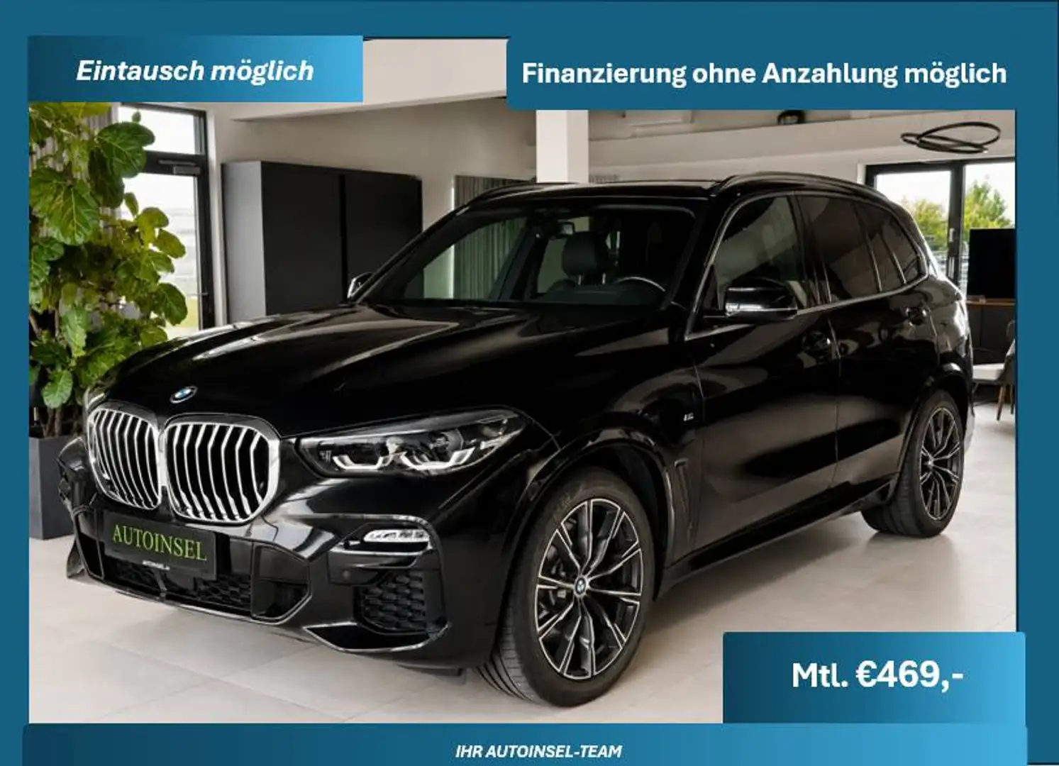 BMW X5 xDrive 45 e M-Sport-Kamera-AHK-1.Besitz Schwarz - 1