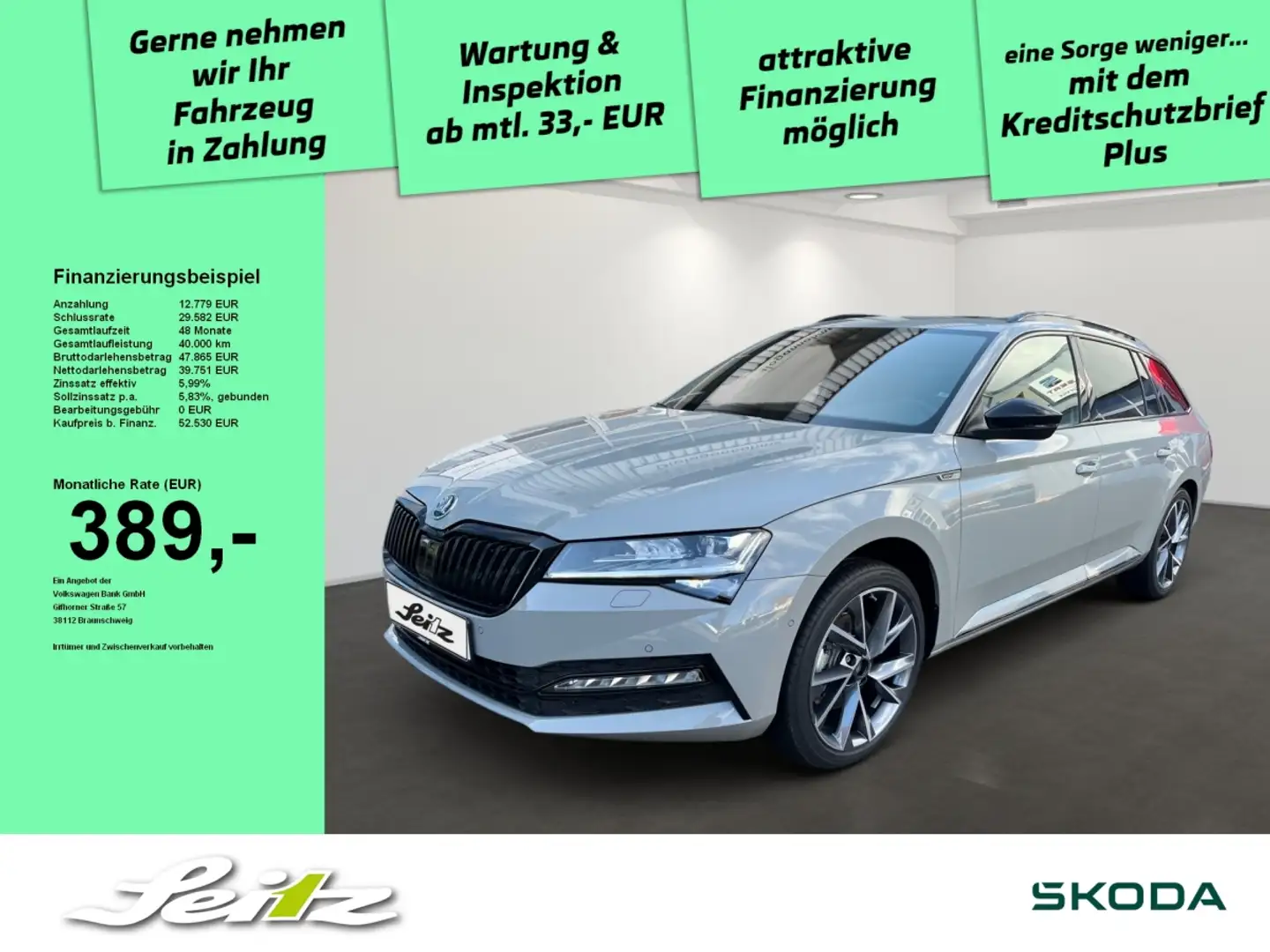 Skoda Superb Combi 2.0 TDI 4x4 Sportline *AHK*PANO*STANDH* Grau - 1