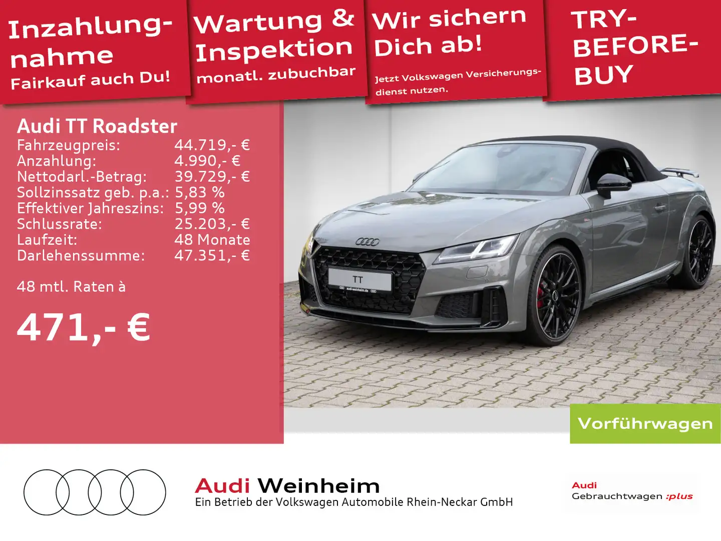 Audi TT 40 TFSI Black S-Line Competition Plu Grey - 1
