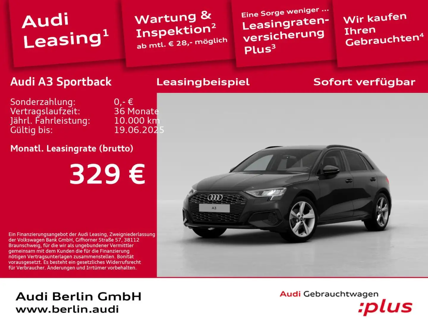 Audi A3 Sportback Advanced 30 TDI S tr. LED AHK NAVI Schwarz - 1