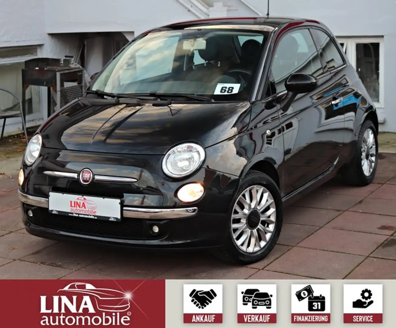 Fiat 500 Lounge 2.Hd*PANORAMA*Leder*Klima*Bluetooth* Schwarz - 1