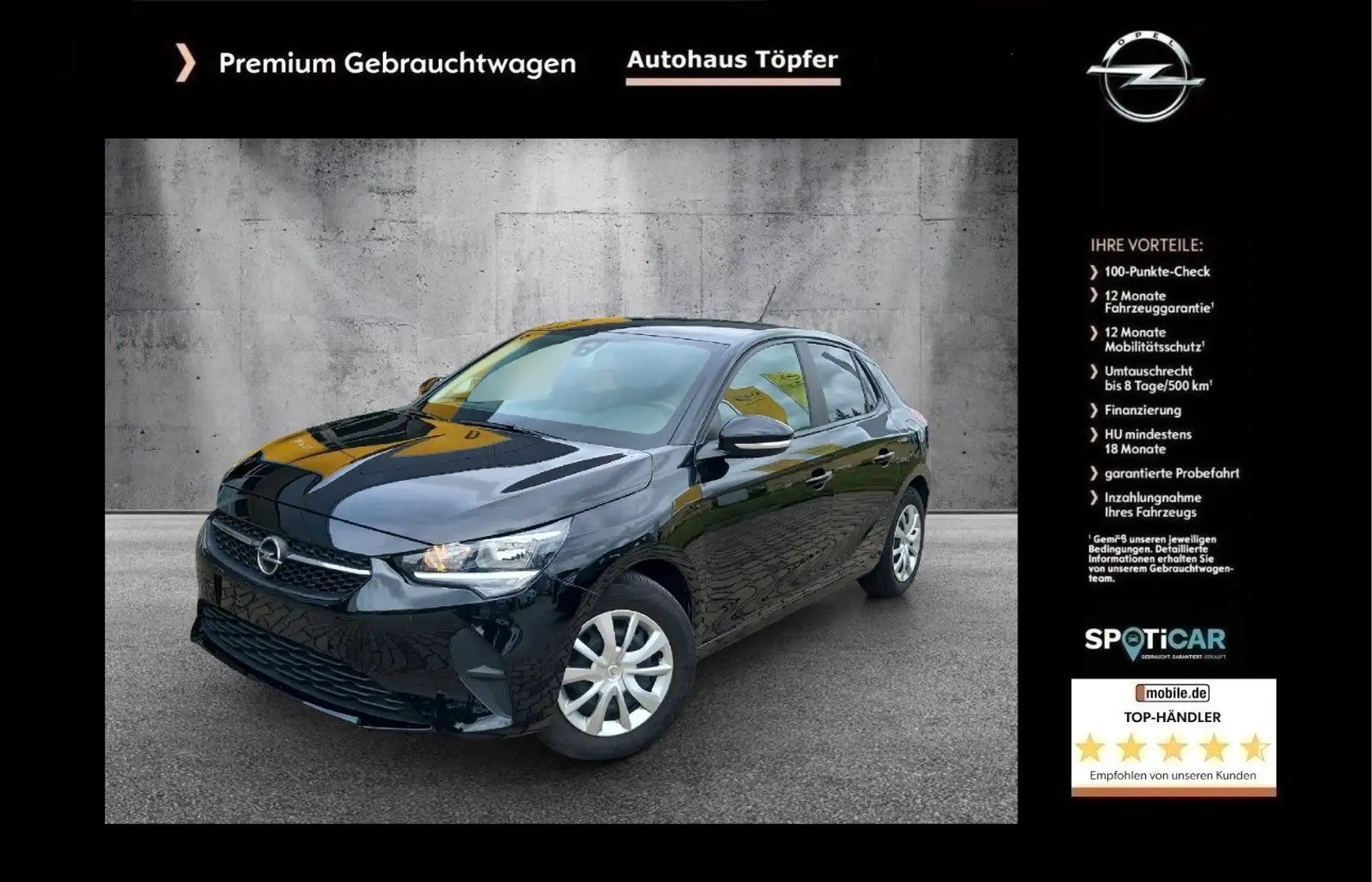 Opel Corsa F Edition aus 1Hand/Kamera/Sitzheizung/DAB Schwarz - 1