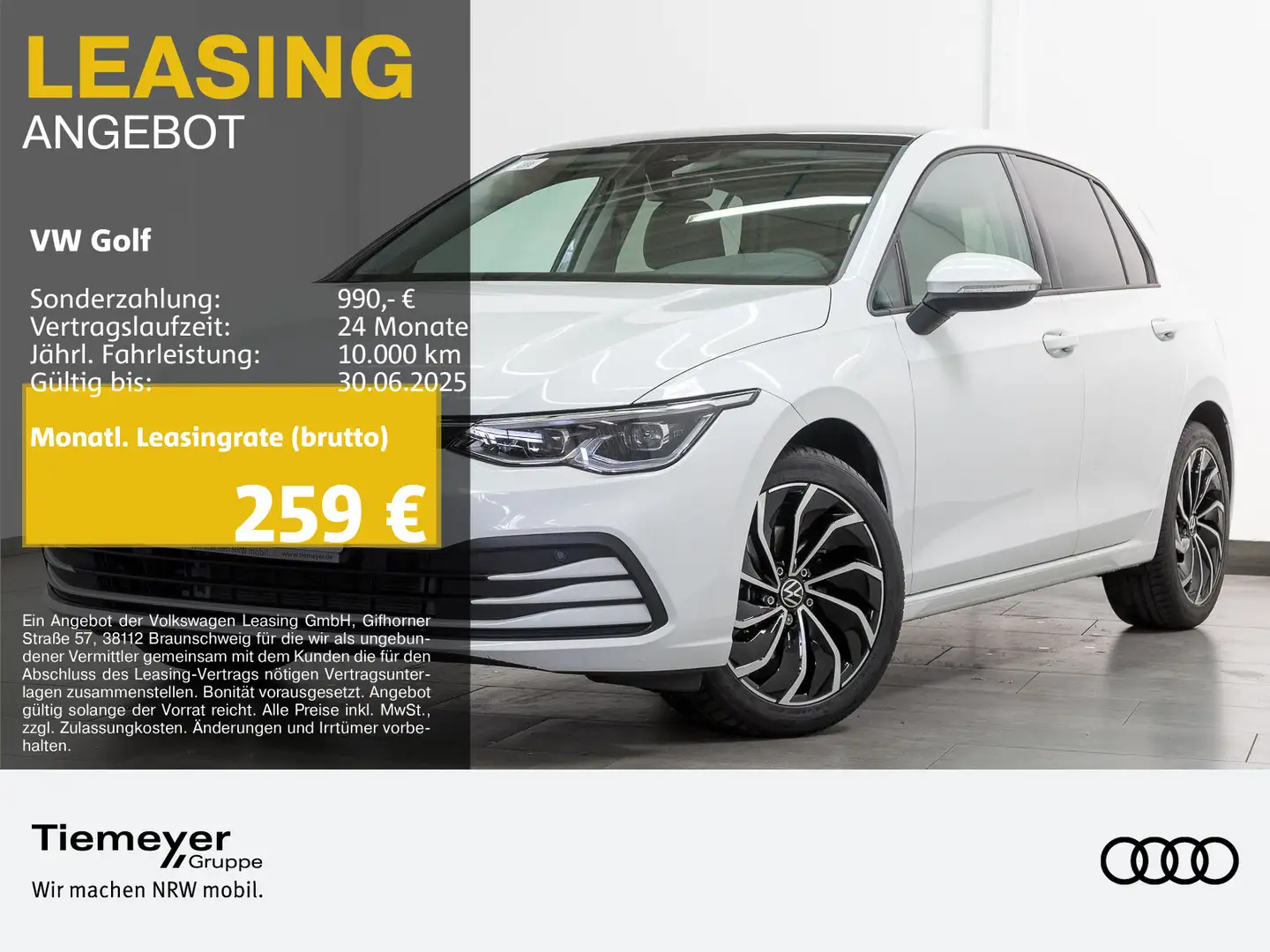 Volkswagen Golf 1.0 eTSI DSG LIFE PANO LM17 IQ.LIGHT ASSIST Weiß - 1