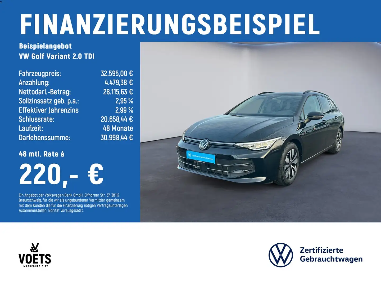 Volkswagen Golf Variant 2.0 TDI Goal DSG+KAM+IQ-LIGHT+NAVI Noir - 2