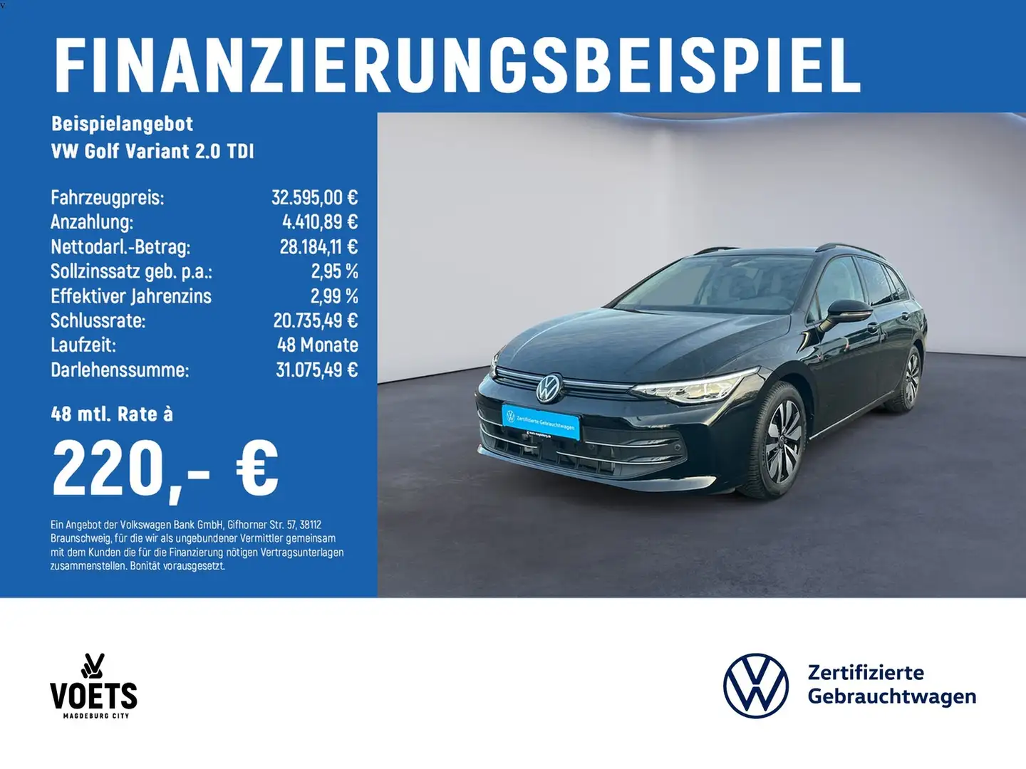Volkswagen Golf Variant 2.0 TDI Goal DSG+KAM+IQ-LIGHT+NAVI Schwarz - 2
