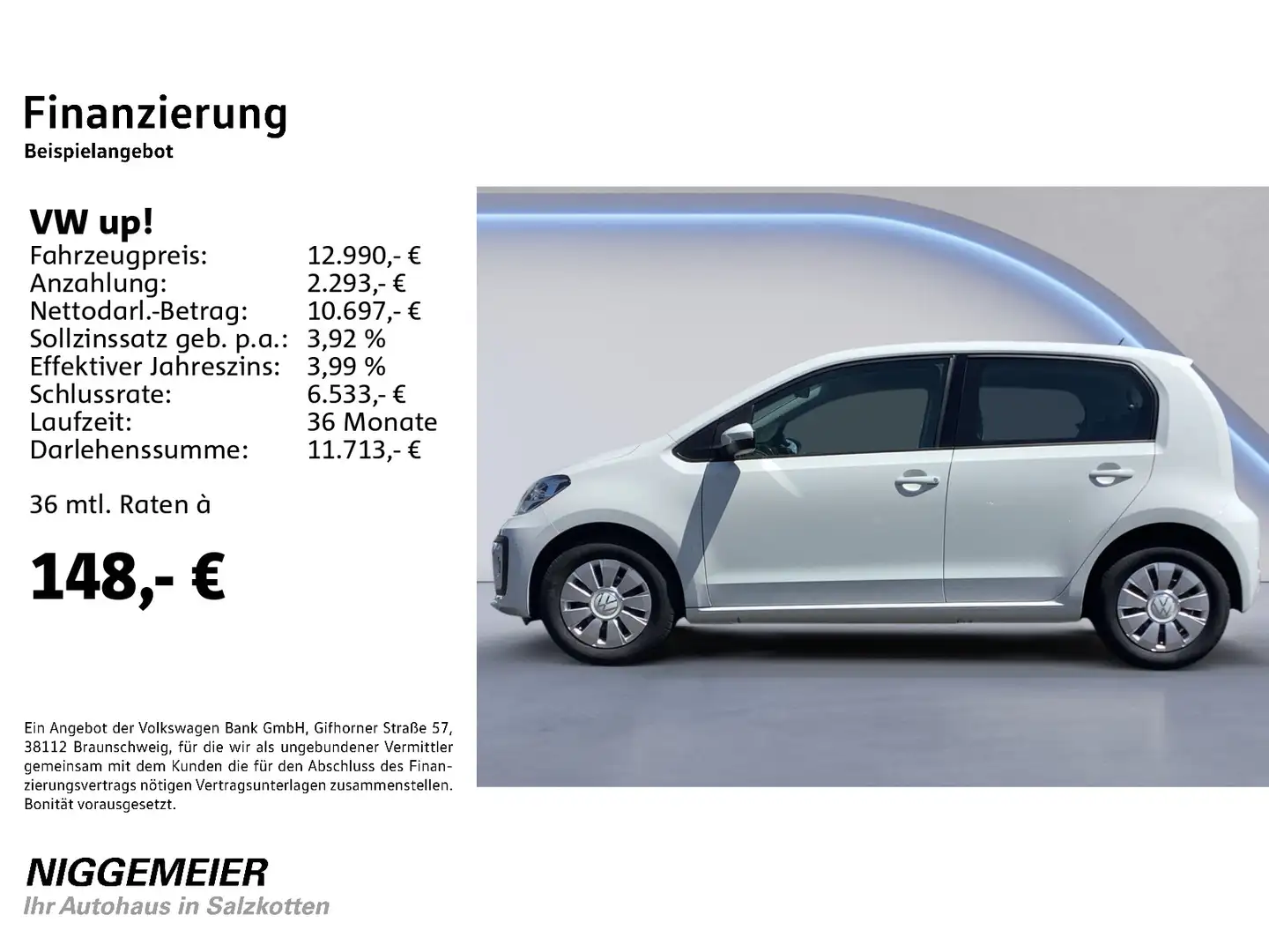 Volkswagen up! 1.0 move up! KLIMA+KAMERA+TEMPOMAT Weiß - 2