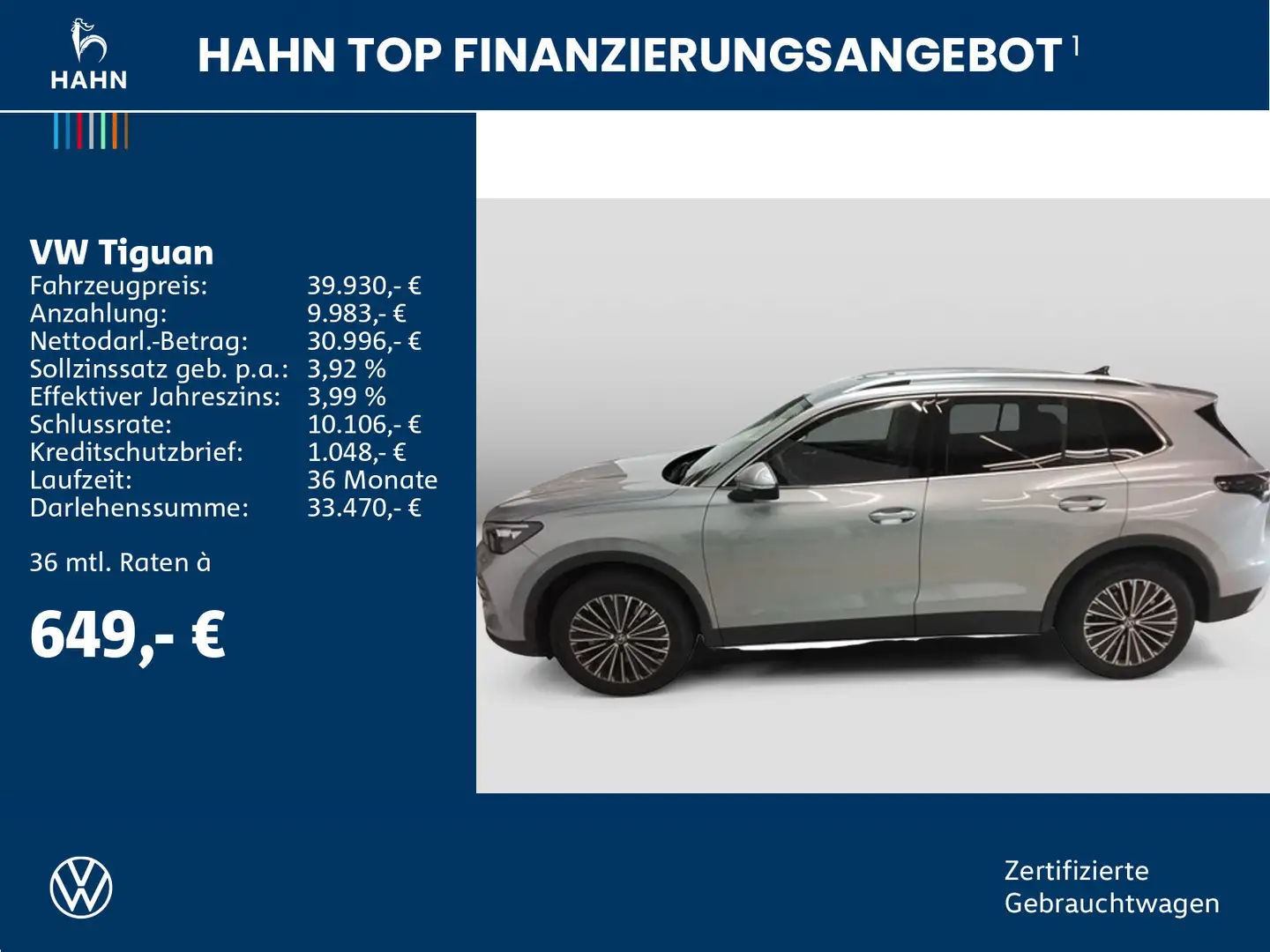 Volkswagen Tiguan 2.0 TDI DSG Elegance LED AHK Standhzg Nav Argento - 2