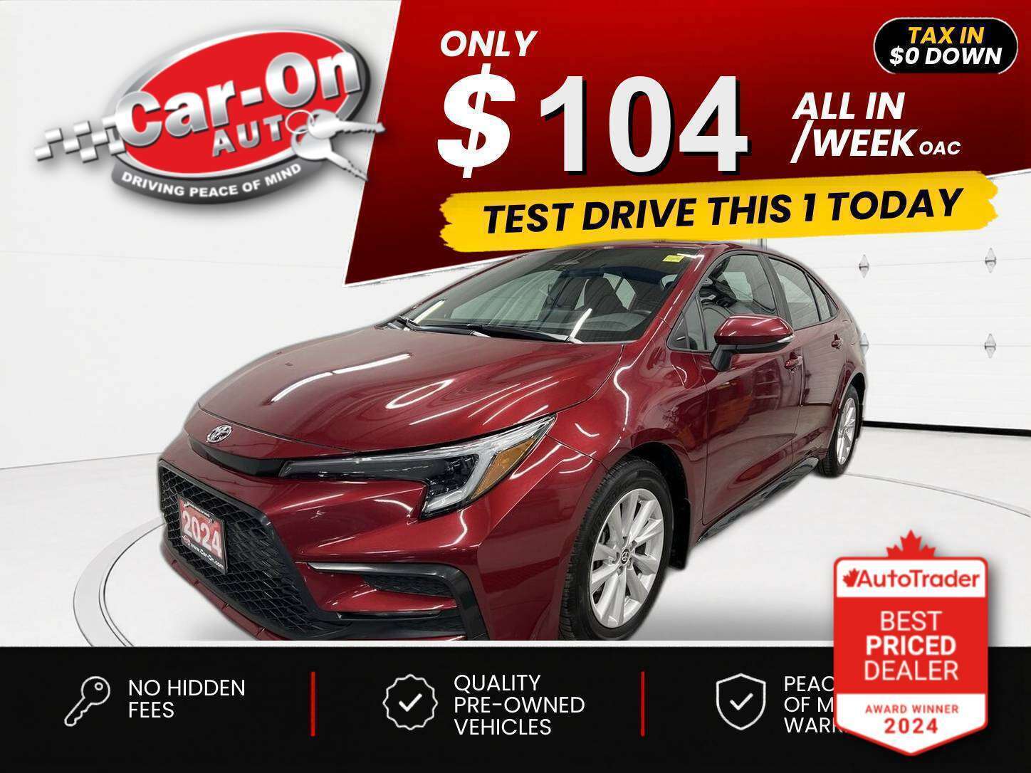 Red 2024 Toyota Corolla SE FWD Sedan Front-Wheel Drive Automatic