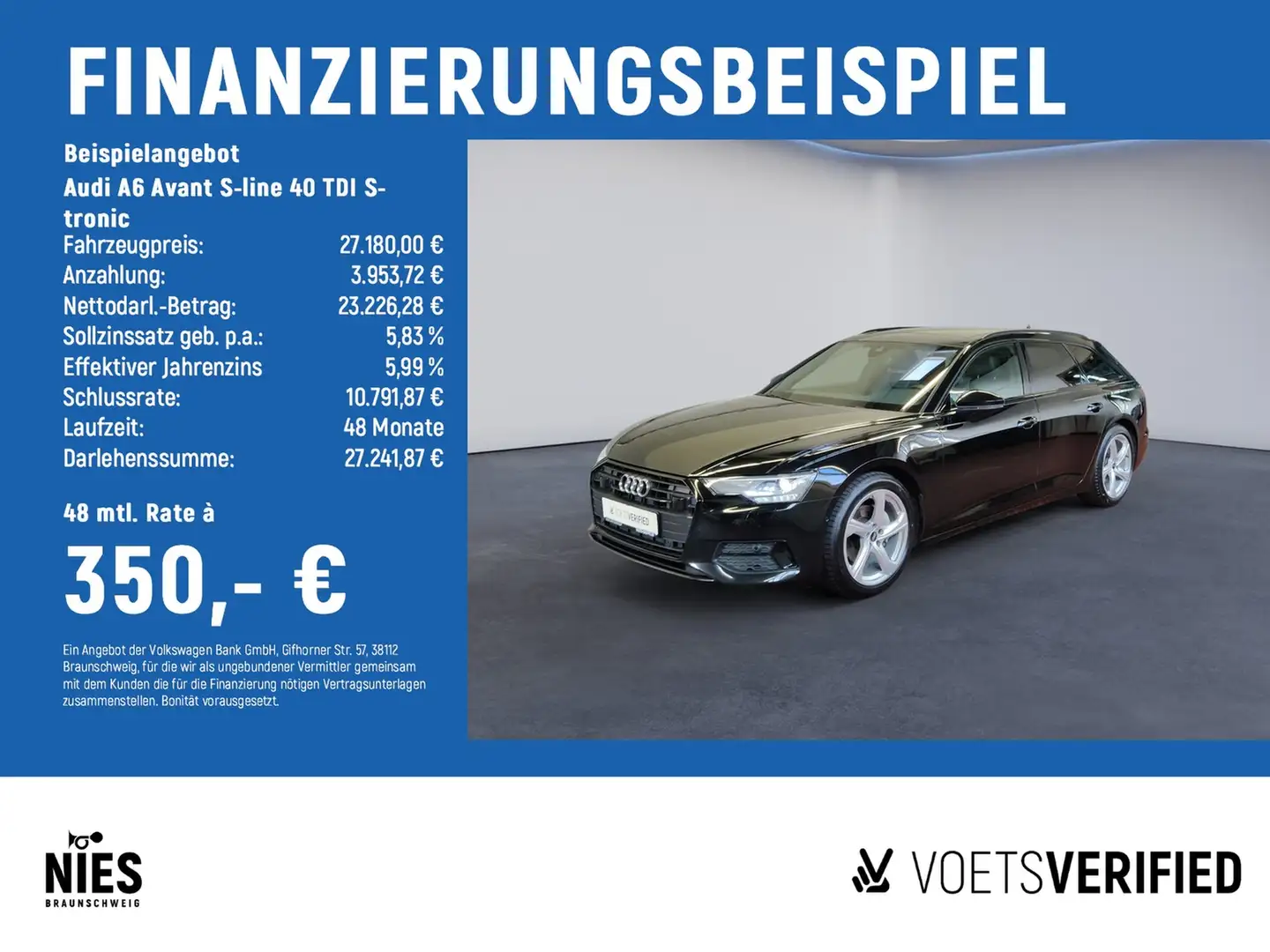 Audi A6 Avant S-line 40 TDI S-tronic LED+PANO+KLIMA Noir - 2