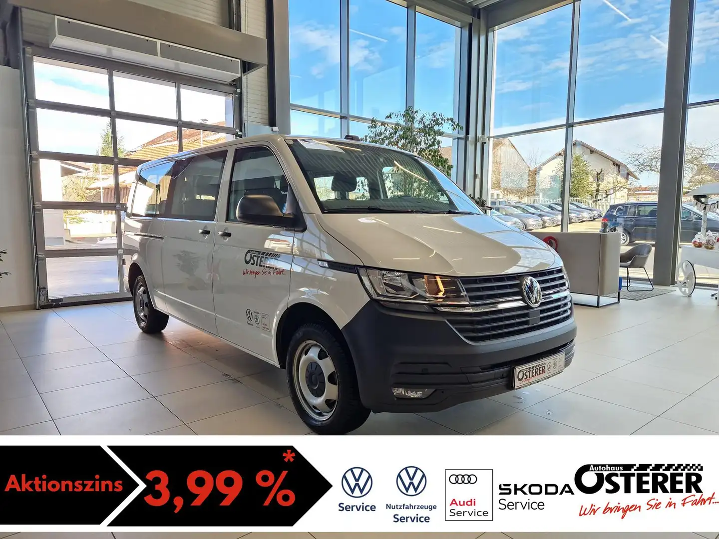 Volkswagen T6.1 Kombi 2.0 TDI Lang-9 Sitzer-AHK-Rückfahrkamera-Klima-Par Bílá - 1