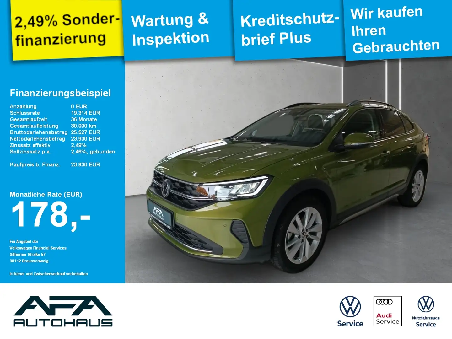 Volkswagen Taigo 1,5 TSI LIFE DSG Navi*LED*ACC*App-Connect Grün - 1