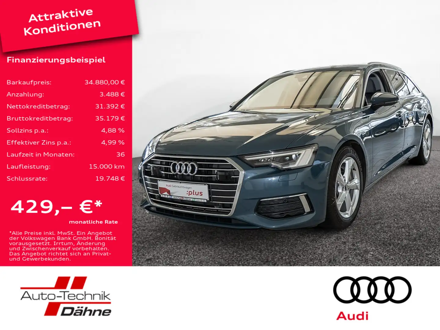 Audi A6 Avant 45 TFSI KLIMA PDC SHZ ACC MATRIX-LED Grün - 1