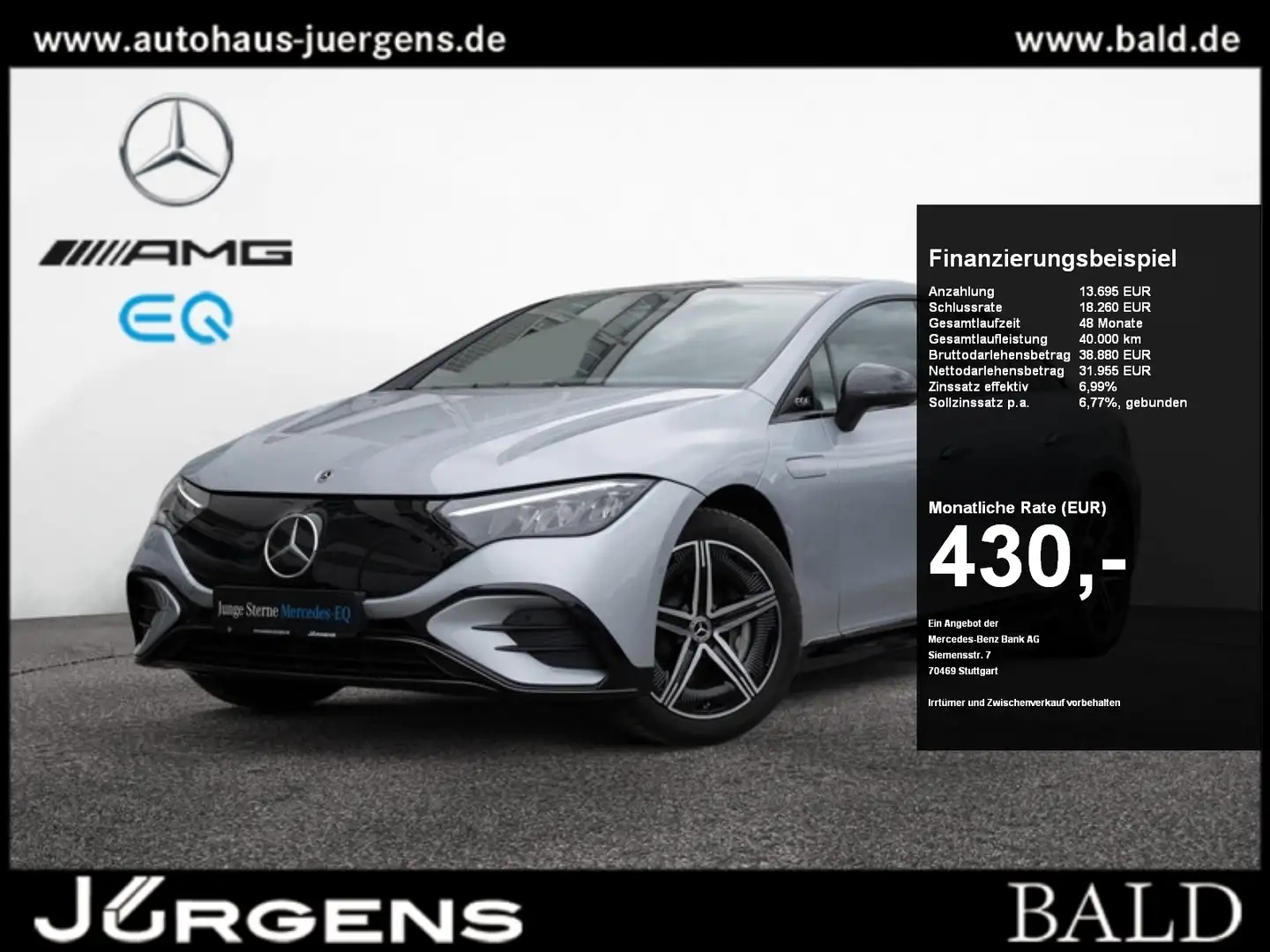 Mercedes-Benz EQE 300 AMG-Sport/LED/Kamera/Pano/HUD/Night/19" Plateado - 1