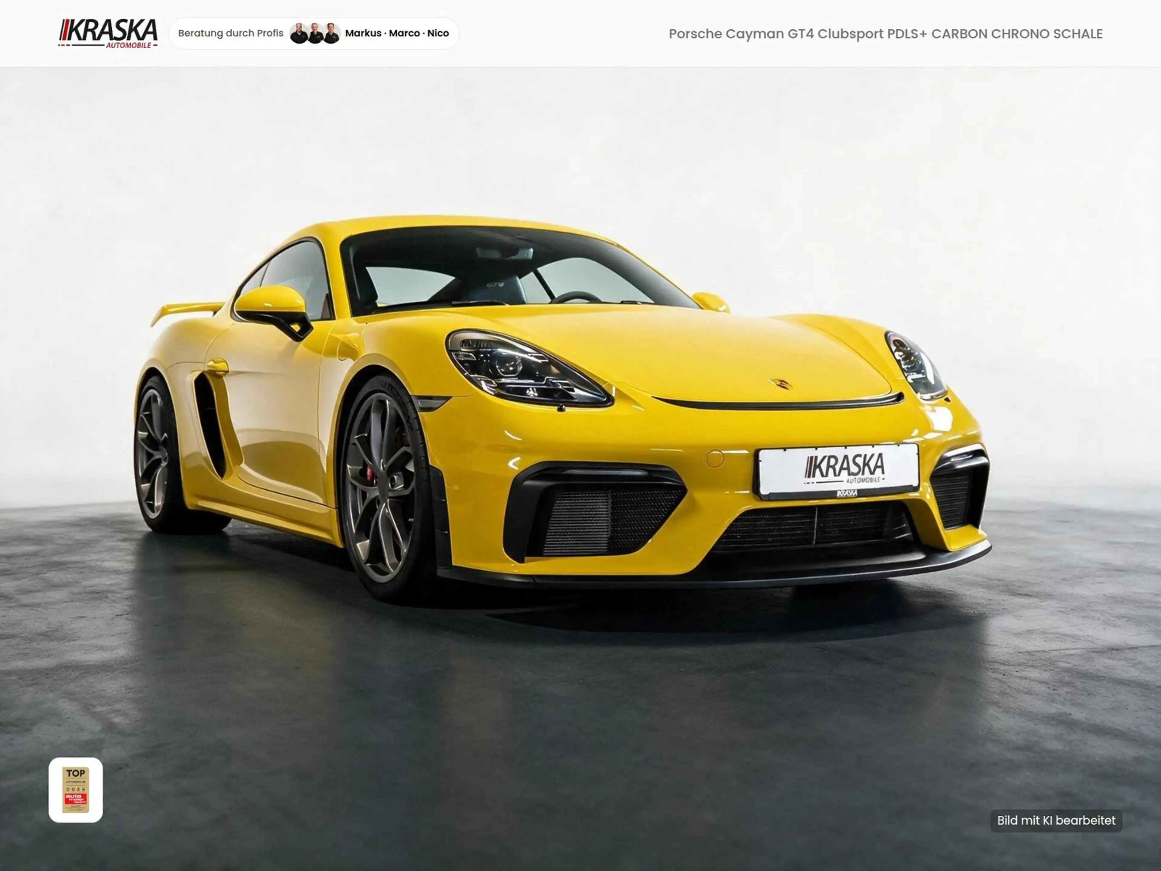 Porsche Cayman GT4 Clubsport PDLS+ CARBON CHRONO SCHALE — photo 3