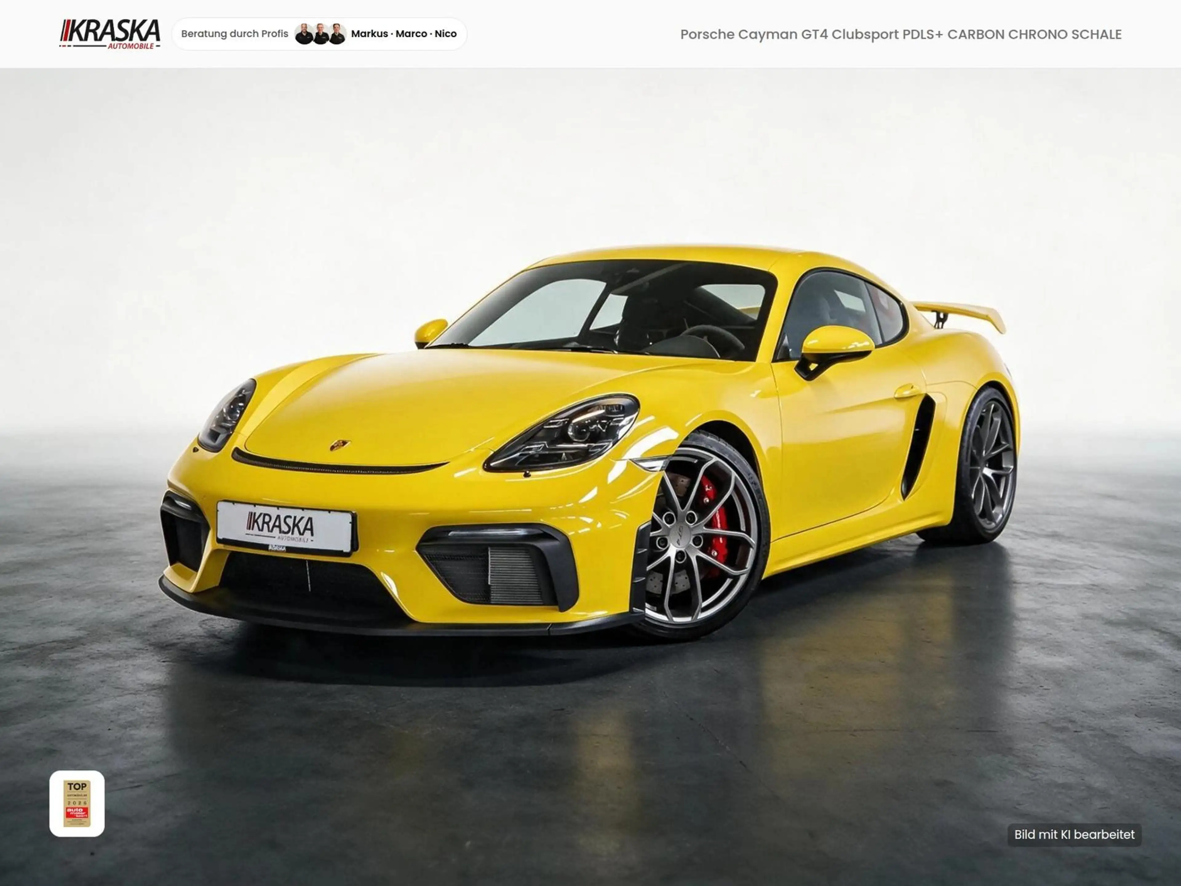 Porsche Cayman GT4 Clubsport PDLS+ CARBON CHRONO SCHALE