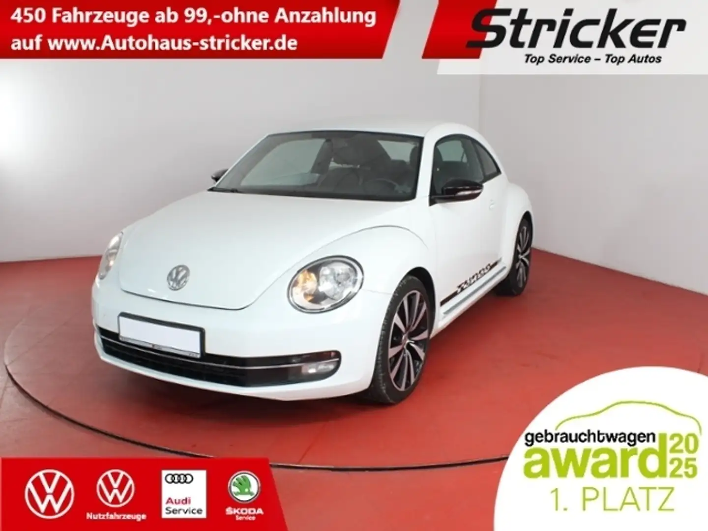 Volkswagen Beetle Sport 2.0 TSI DSG TÜV bis 08.2025 Navi "Fender" Weiß - 1