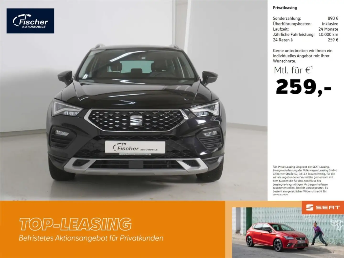 SEAT Ateca 1.5 TSI DSG Xperience AHK/NAV/VIRTUAL/ACC Schwarz - 1