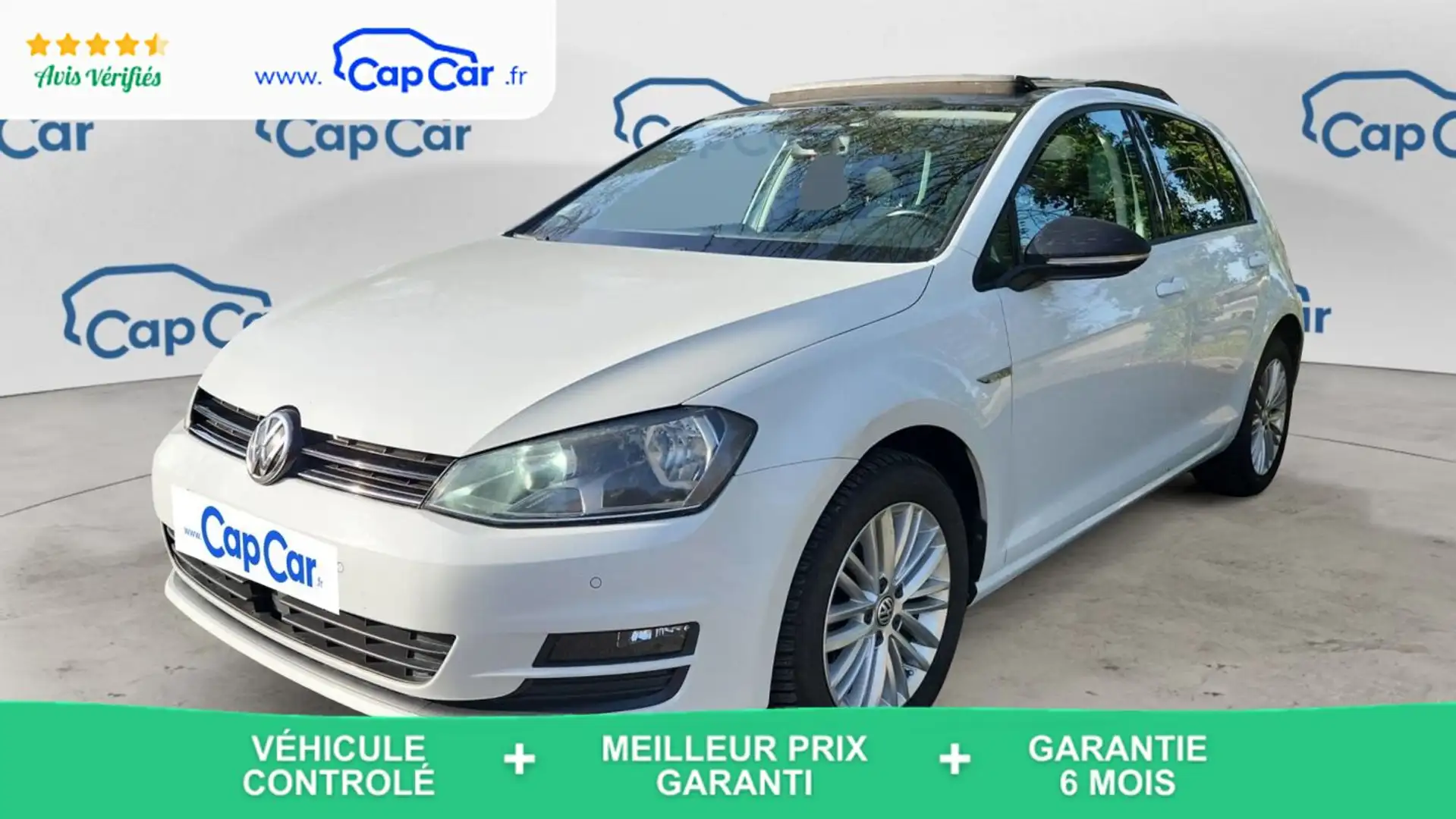 Volkswagen Golf VII 1.6 TDI 105 Cup - Toit ouvrant Blanc - 1