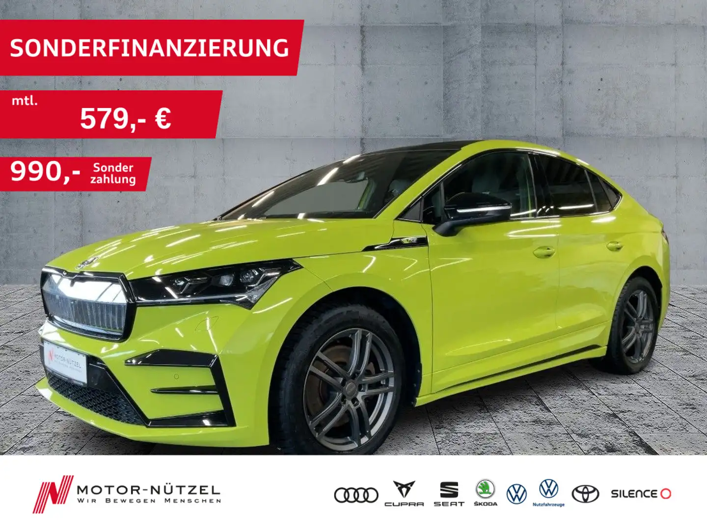 Skoda Enyaq Coupé RS 4x4 LOUNGE 4JG+LED+NAVI+ACC+PANO Grün - 1