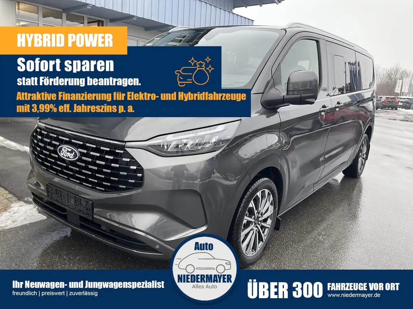 Ford Tourneo Custom L2 2.5 PHEV Titanium X, Leder, 8-Sitzer, B&O, el. Grau - 1