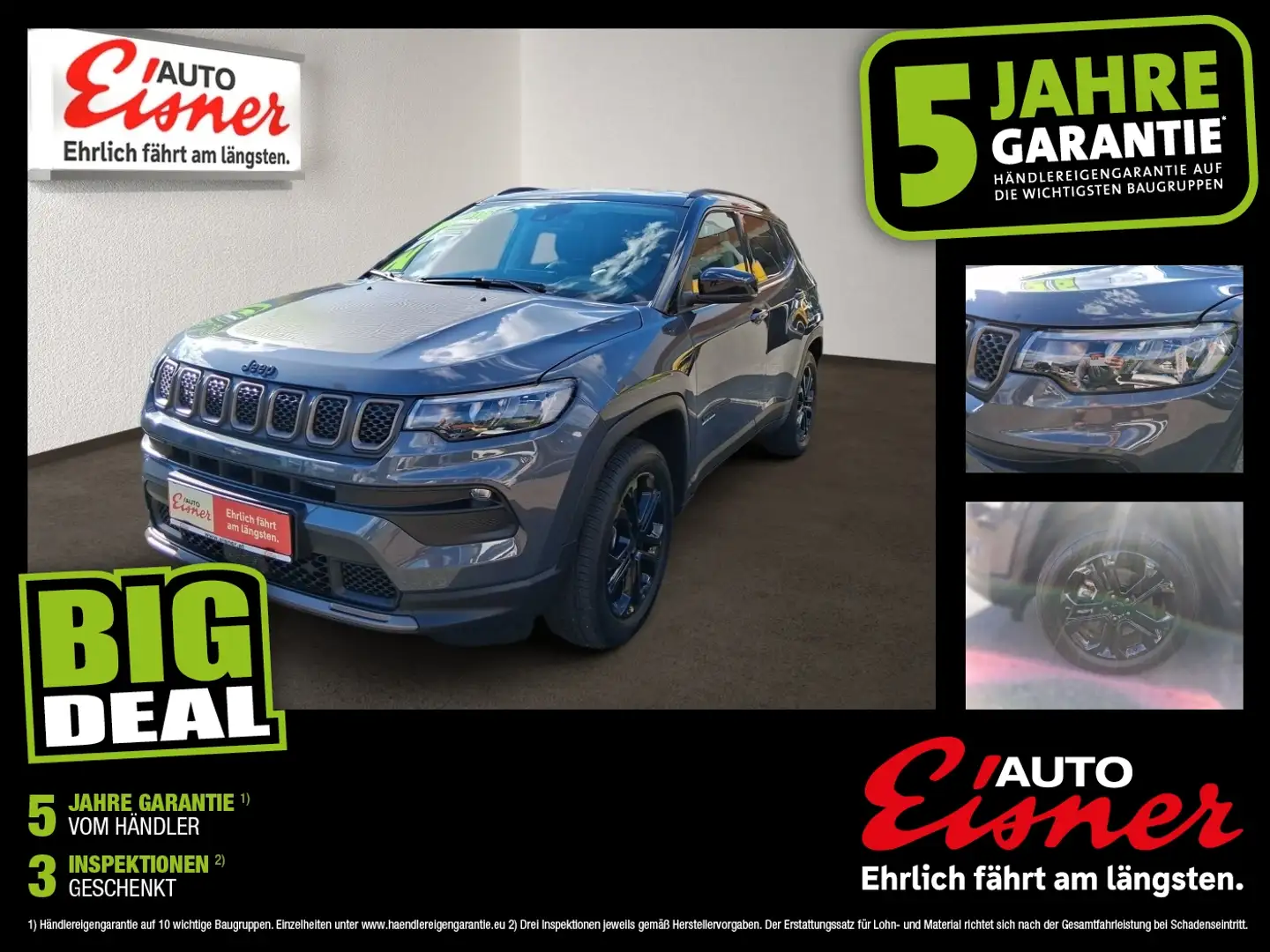 Jeep Compass 1.3 PHEV UPLAND AT Allrad serienmäig Zwart - 1