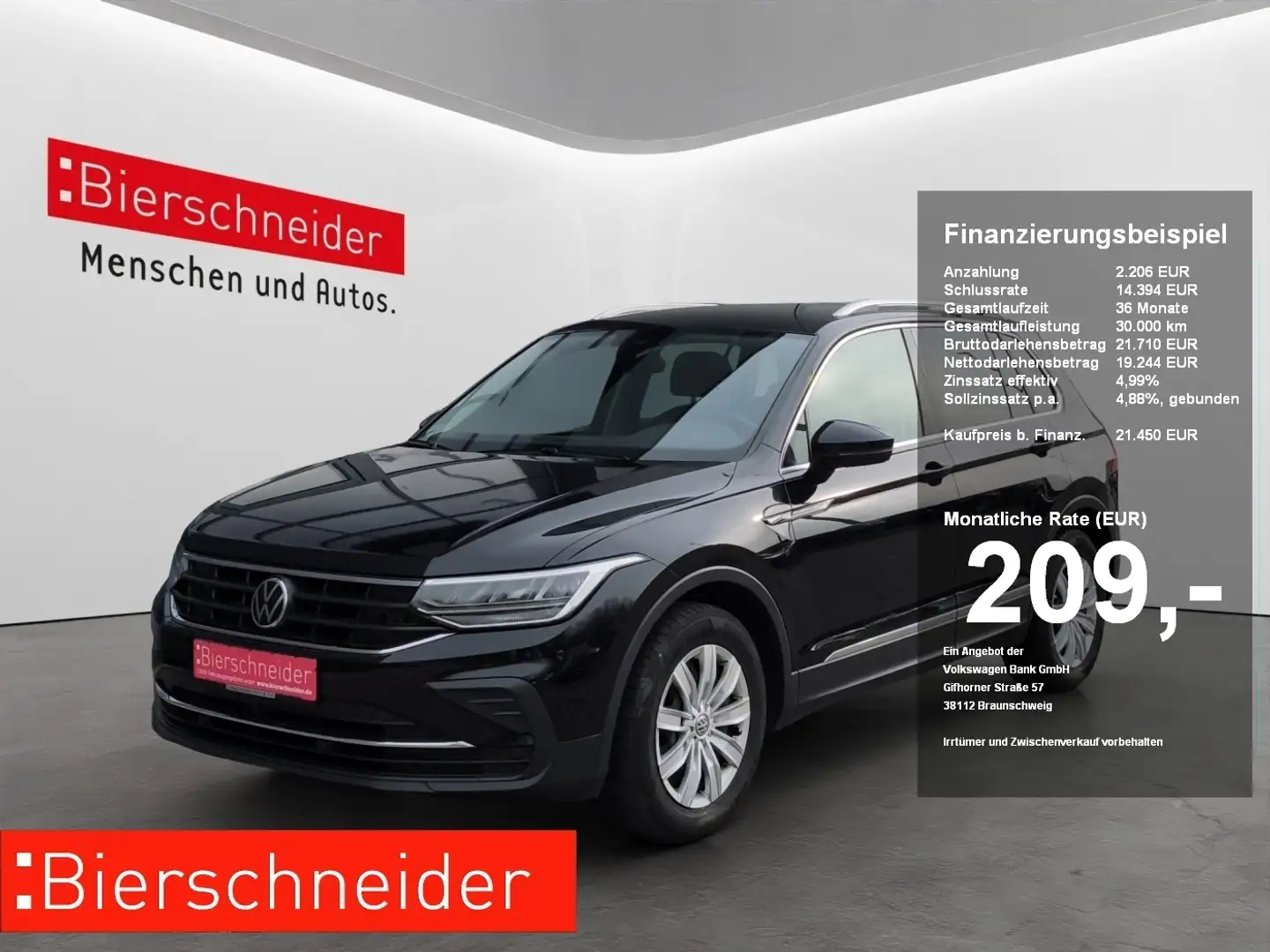 Volkswagen Tiguan 1.5 TSI Life LED NAVI 17 ACC SHZ PDC CLIMATRONIC Schwarz - 1