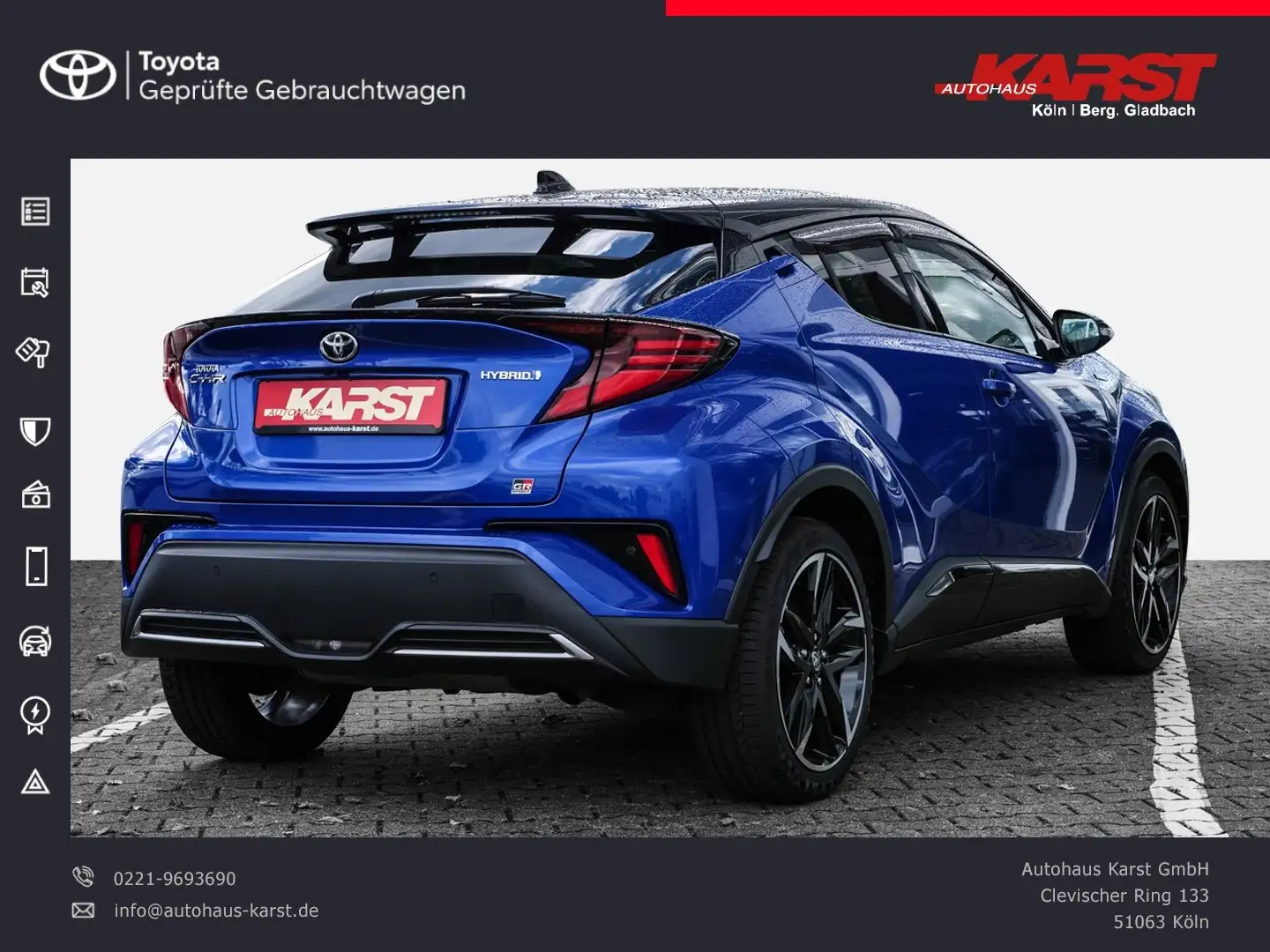 Toyota C-HR 2.0-l-Hybrid 5-Türer GR Sport Carplay+LED+ Bleu - 2