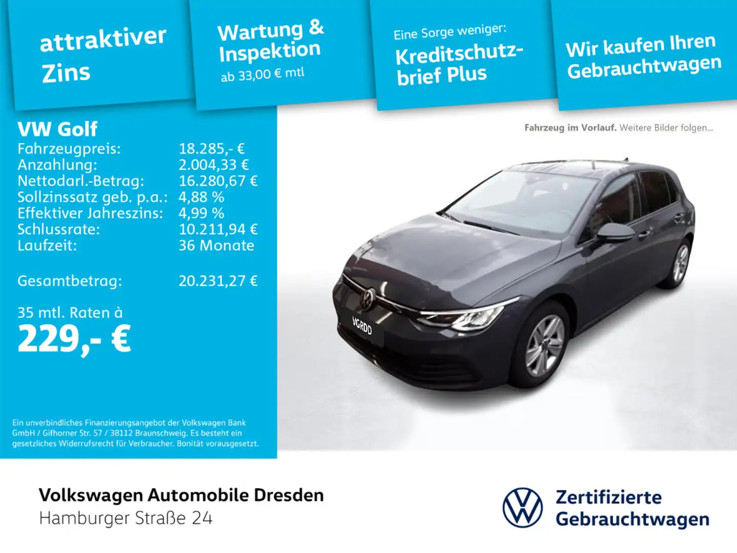 Volkswagen Golf VIII Life 1.5 TSI LED PDC APP-CONNECT Gris - 1