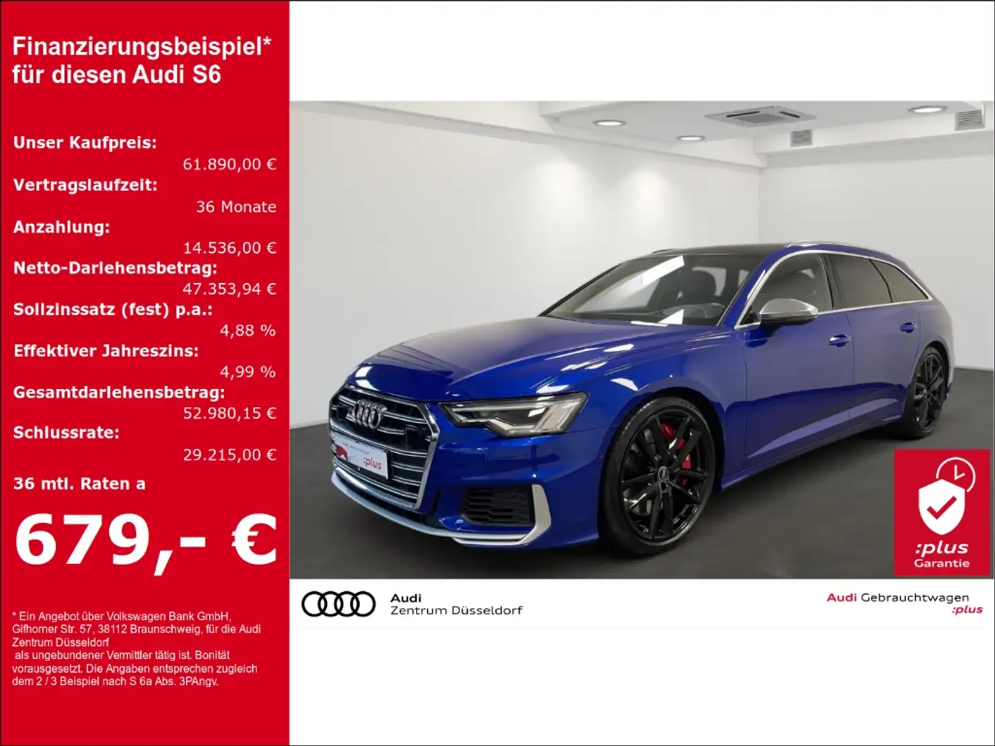 Audi S6 Avant 3.0 TDI quattro PANO MATRIX B&O ACC 360 Blau - 1