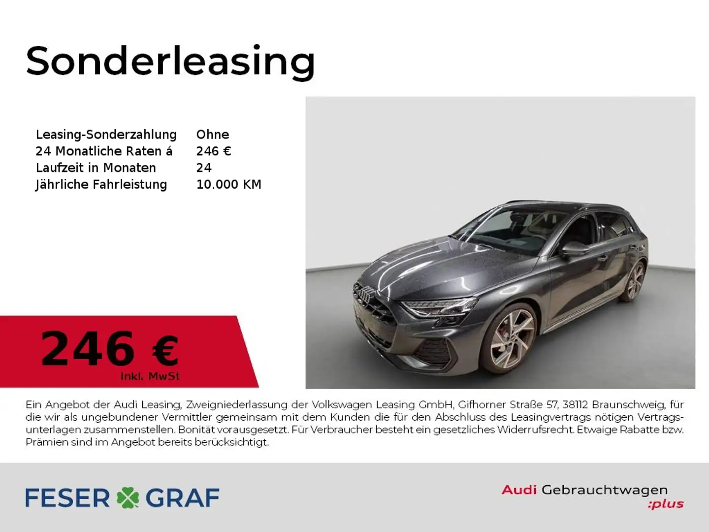 Audi A3 S line Gris - 1