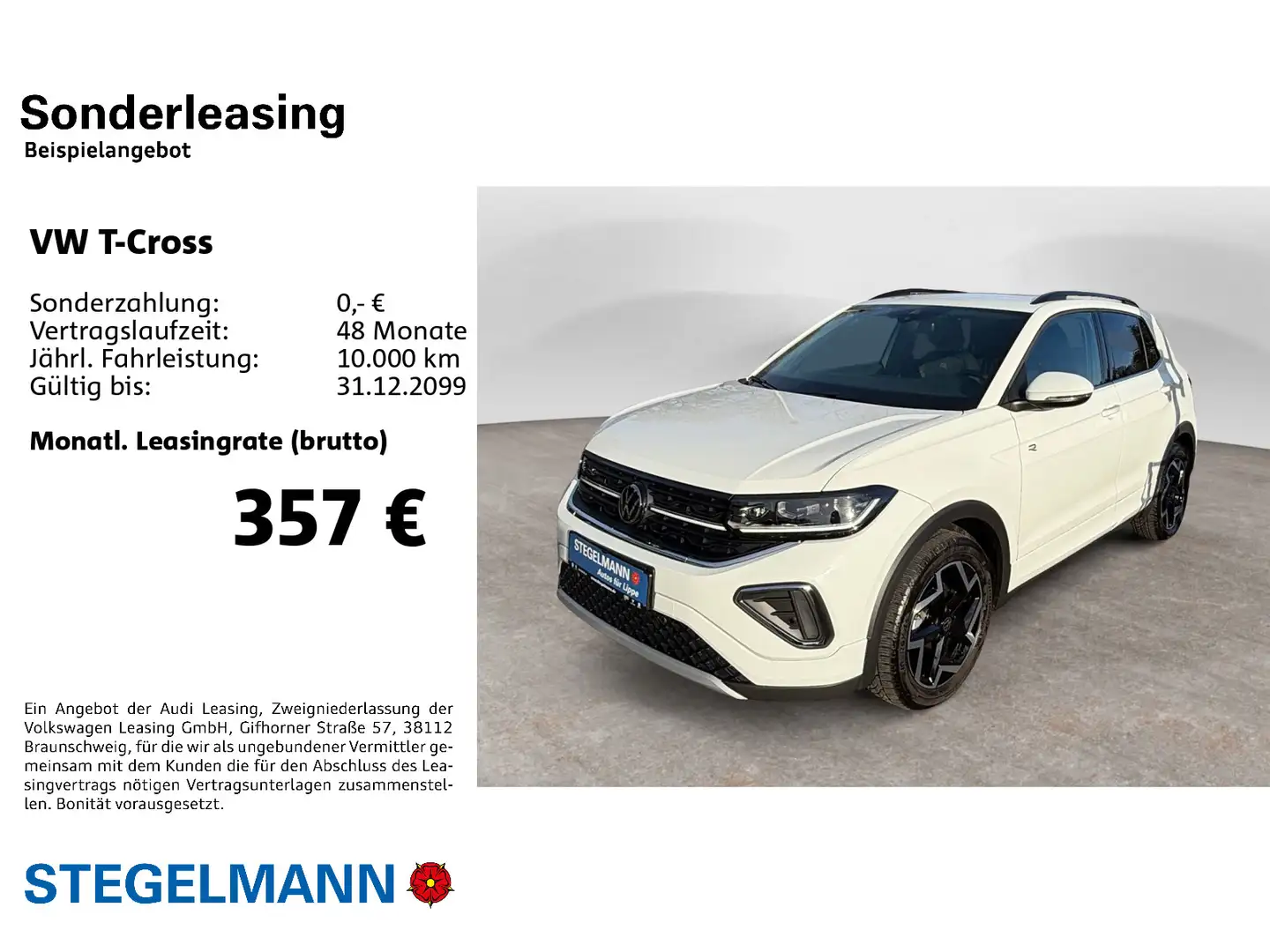 Volkswagen T-Cross 1.0 TSI DSG R-Line *Matrix-LED*App-Conne Weiß - 2