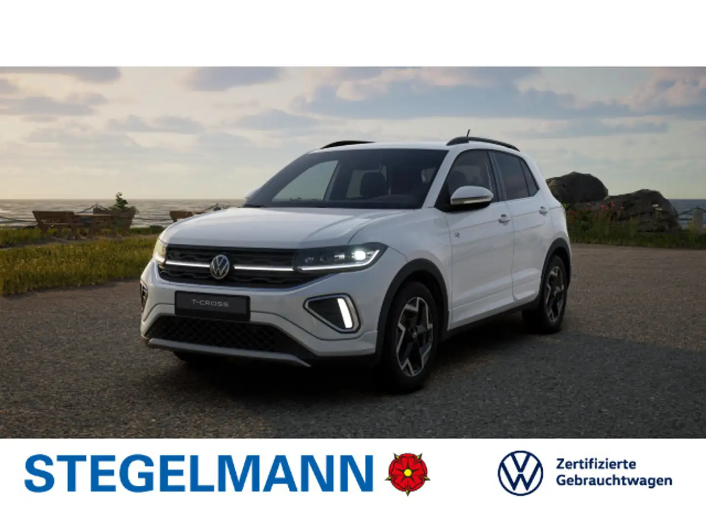Volkswagen T-Cross 1.0 TSI DSG R-Line *Matrix-LED*App-Conne Weiß - 1