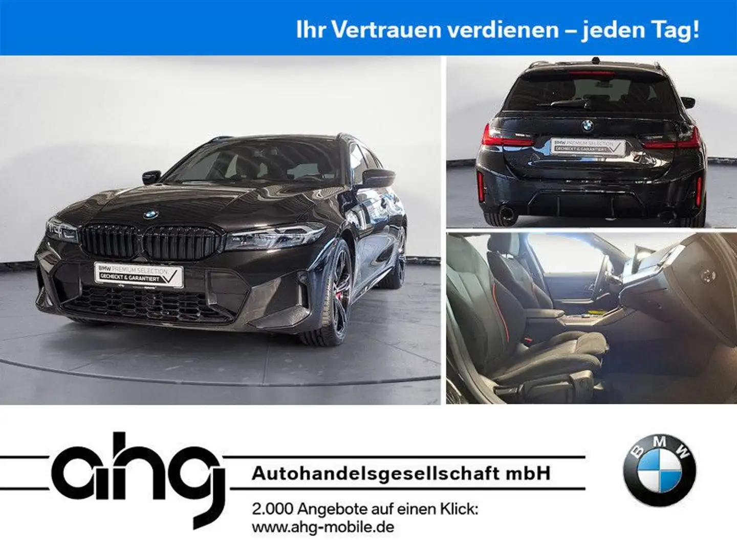 BMW 320 d Touring Automatik Navi Bluetooth PDC M-Spor Noir - 1
