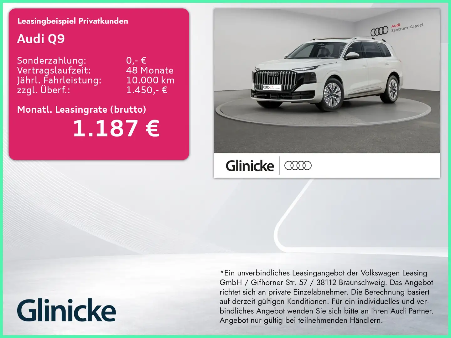 Audi Q9 SUV TDI quattro 220 kW NEUBESTELLUNG MJ 2027 Weiß - 1