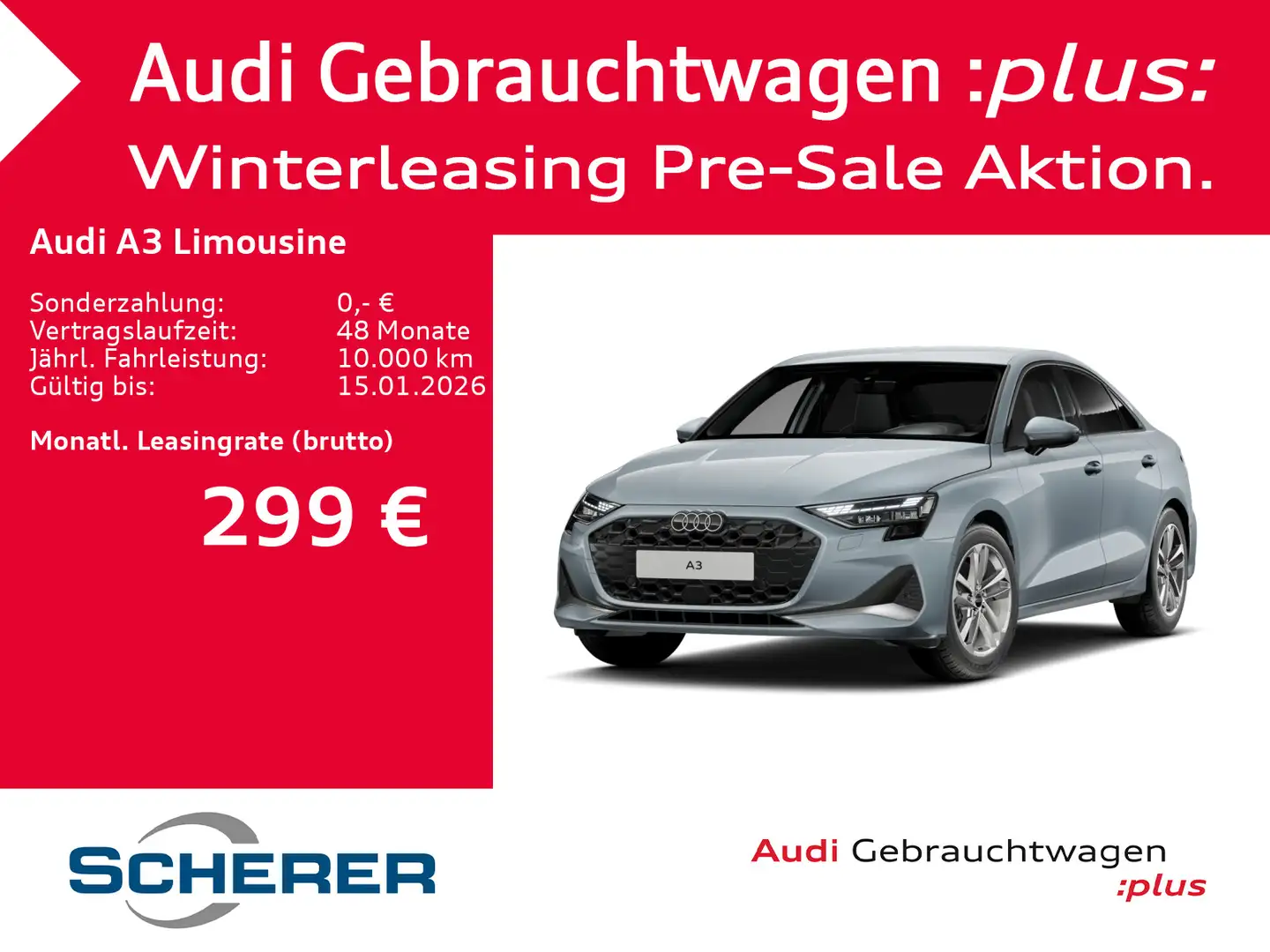 Audi A3 advanced 30 TDI LED NAVI AHK RFK AC Grau - 1