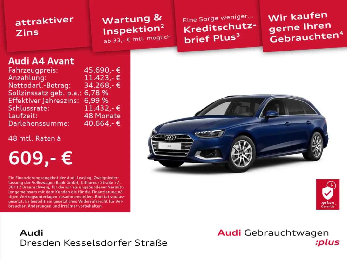 Audi A4 Advanced 40 TDI 150(204) kW(PS) S troni Blau - 1