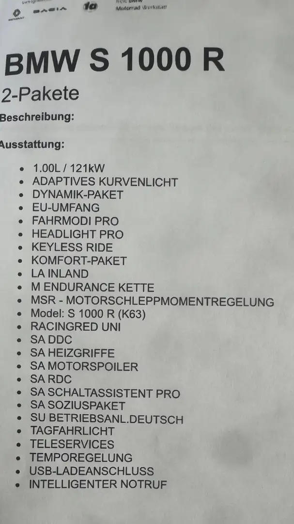 BMW S 1000 R Czerwony - 1