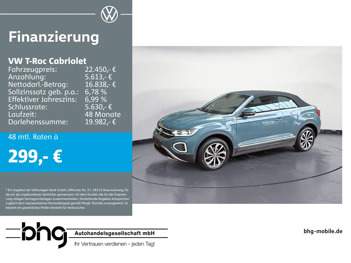 Volkswagen T-Roc 1.0 TSI OPF Style *ACC*NAVI*DAB* Blau - 1