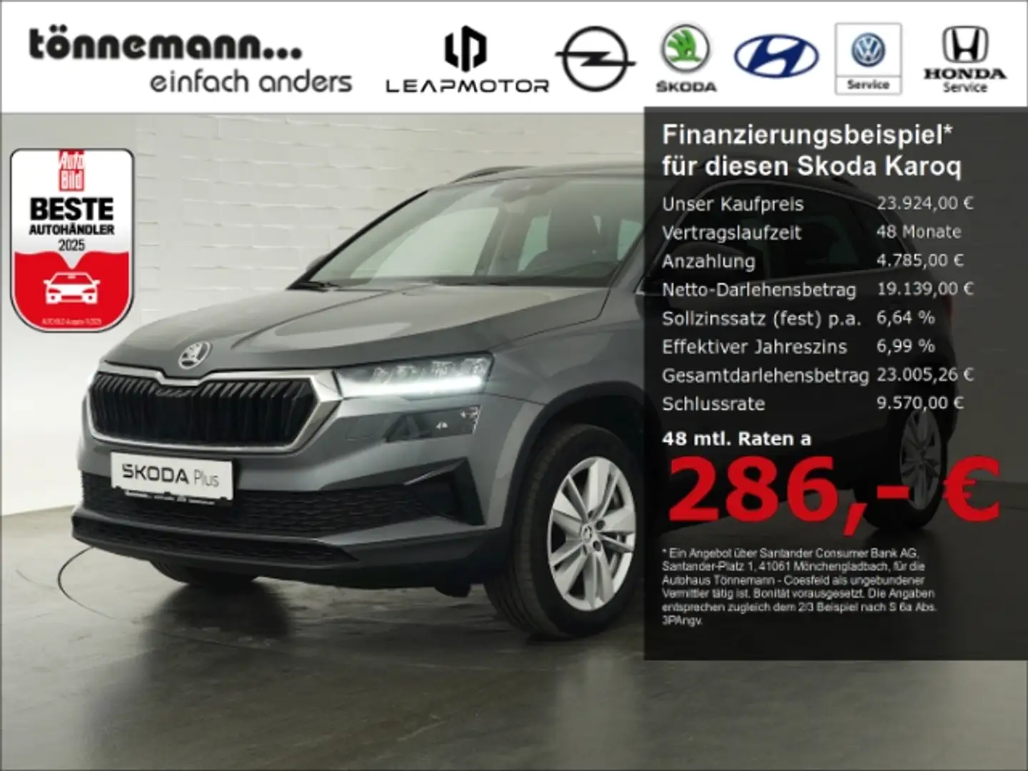 Skoda Karoq AMBITION TDI DSG+LED+NAVI+RÜCKFAHRKAMERA+LENKRADHE Grau - 1