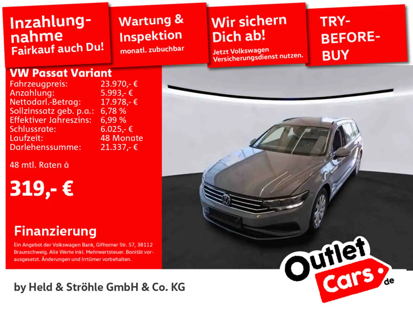 Volkswagen Passat Variant 1.5 TSI DSG LED NAV KAM PDC SHZ Grau - 1