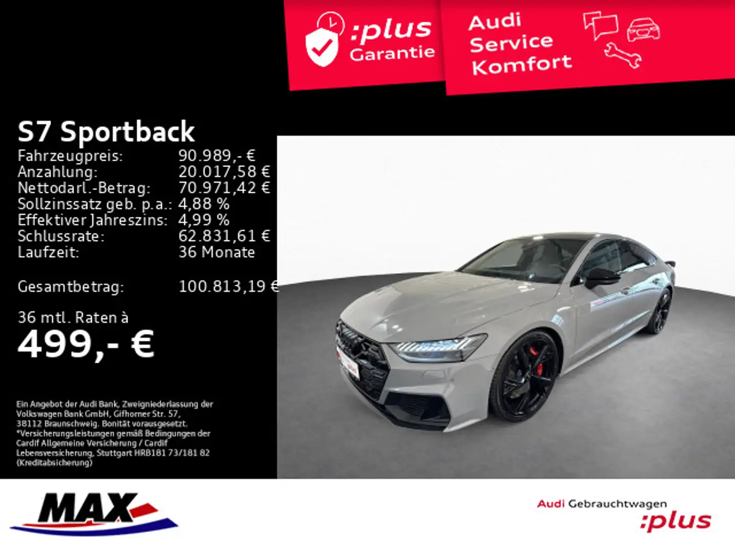 Audi S7 3.0 TDI QUATT LED+PANO+B&O+AHK+ Grijs - 1
