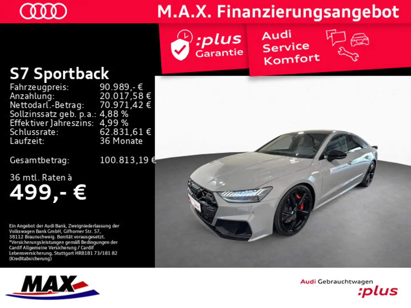 Audi S7 3.0 TDI QUATT LED+PANO+B&O+AHK+ Grau - 1
