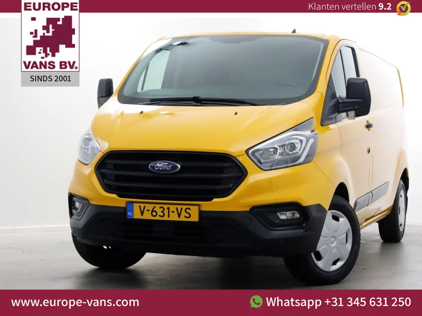 Ford Transit Custom 2.0 TDCI E6 L2H1 Trend Airco Trekhaak 2800kg 03-20 Jaune - 1