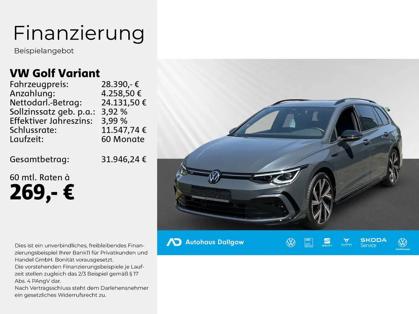 Volkswagen Golf Variant R-Line 1,5l eTSI 130PS DSG+LED+Navi Grau - 2