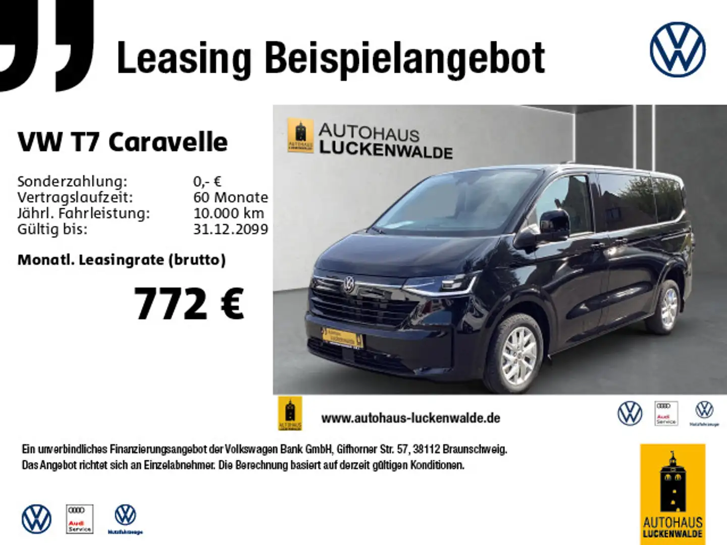 Volkswagen T7 Caravelle 2.0 TDI Style Aut. *PANO*IQ.LIGHT* Schwarz - 1