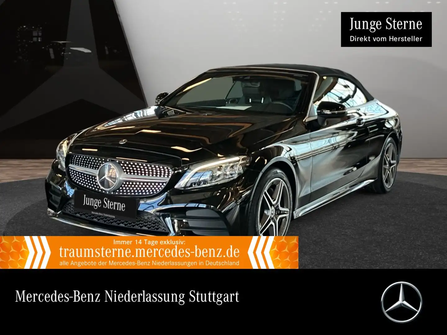 Mercedes-Benz C 200 Cabrio AMG+MULTIBEAM+KAMERA+TOTW+KEYLESS+9G Schwarz - 1